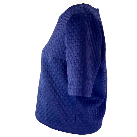 GIANNI BINI | Quilted Navy Short Sleeve | M - Picture 4 of 7